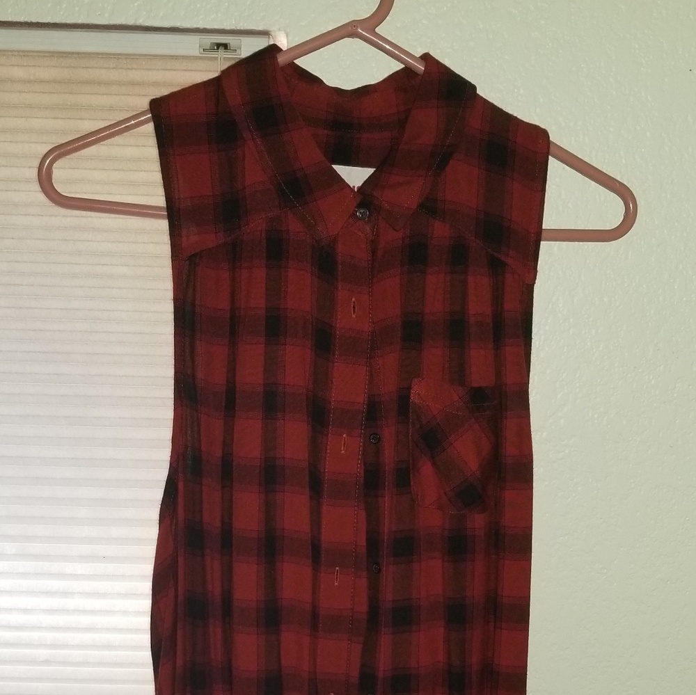 Plaid button down dress